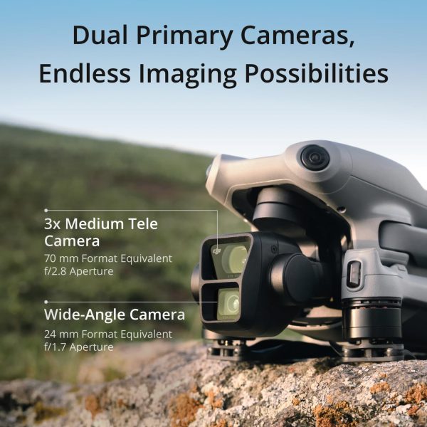 DJI Air 3 Fly More Combo with DJI RC-N2 Remote Controller, Drone with Camera for Adults 4K HDR, Medium Tele & Wide-Angle Dual Primary Cameras, 46-Min Max Flight Time, 48MP, Two Extra Batteries - Image 3