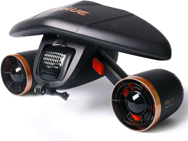 Mix Pro Underwater Scooter with Smartphone/Action Camera Mount Low Battery Alarm 2 Gear Speed 60 Minutes 40M Dual Motors Swimming Pool Diving Snorkeling Water Scooter for Kids Adults